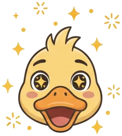 An excited duck